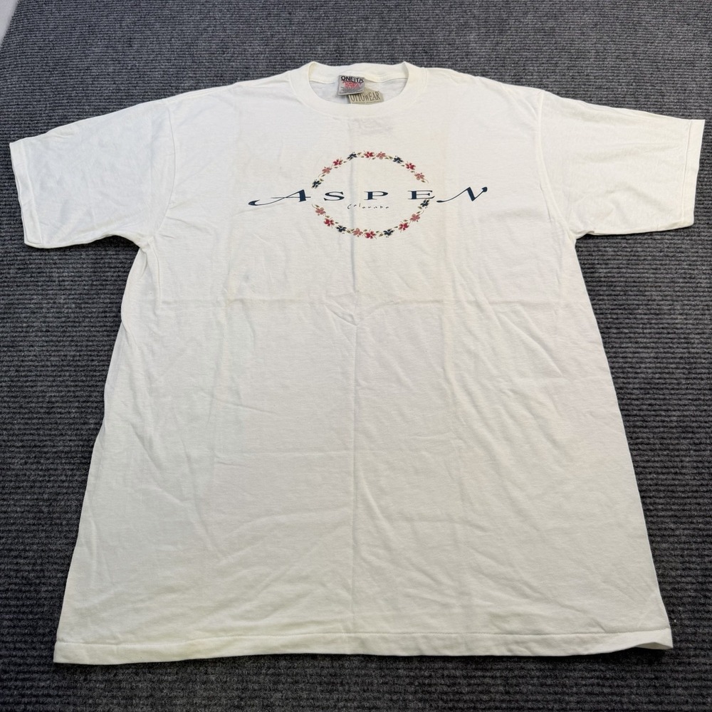 Vintage Aspen Colorado T Shirt Sz XL Oneita‎ Power T Single Stitch NWT Deadstock